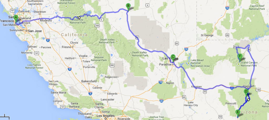 Long road trip June 2014 - 2,900 miles total